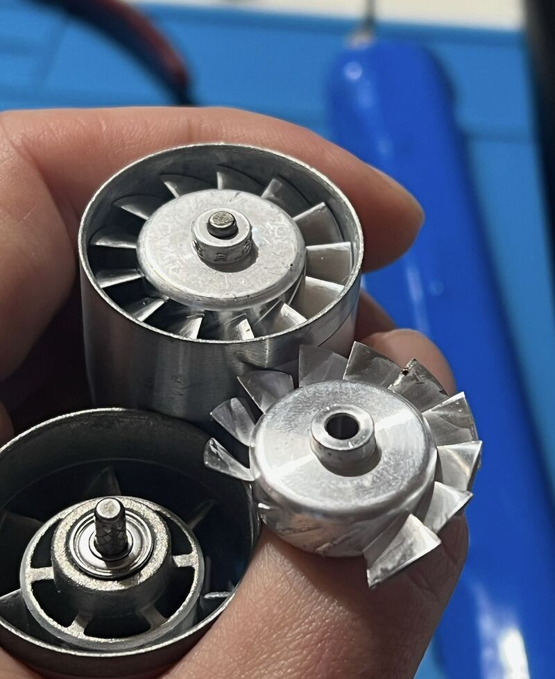 Broken motor blade of a high-powered BLDC motor for Jet fan devices.