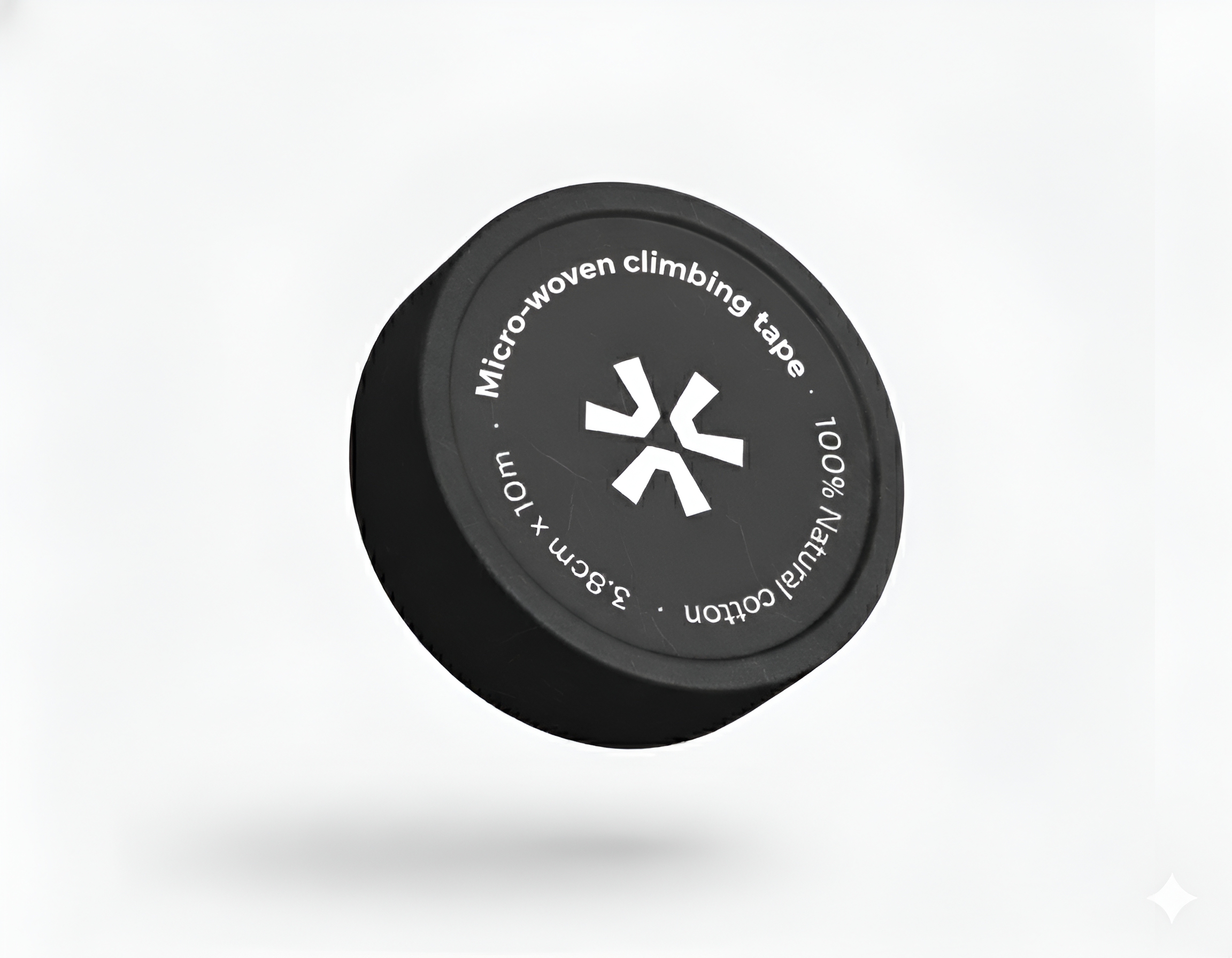 One Black Micro-Woven climbing tape on a white background